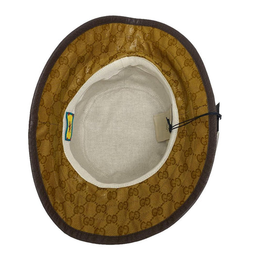 GUCCI hat 696484 Cotton, Nylon Brown Adidas Bucket Hat GG crystal S 57 mens S Used Authentic