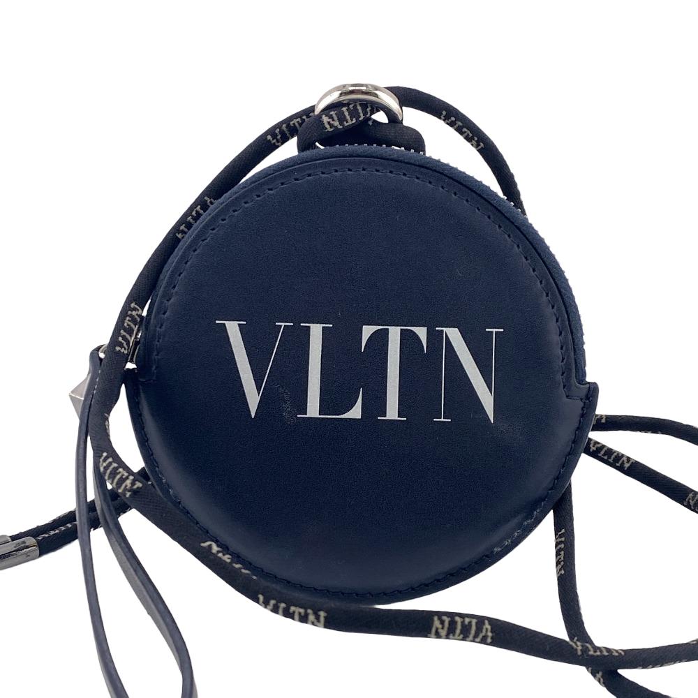 VALENTINO Coin case leather Navy ƒlƒbƒN unisex(Unisex) Used Authentic