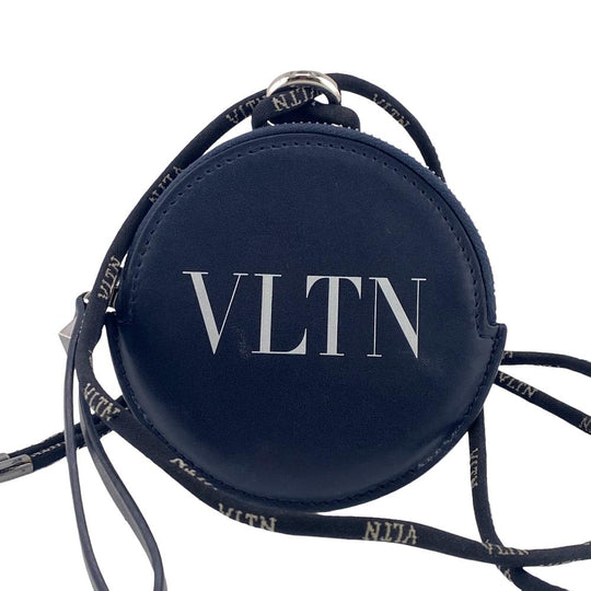 VALENTINO Coin case leather Navy ƒlƒbƒN unisex(Unisex) Used Authentic