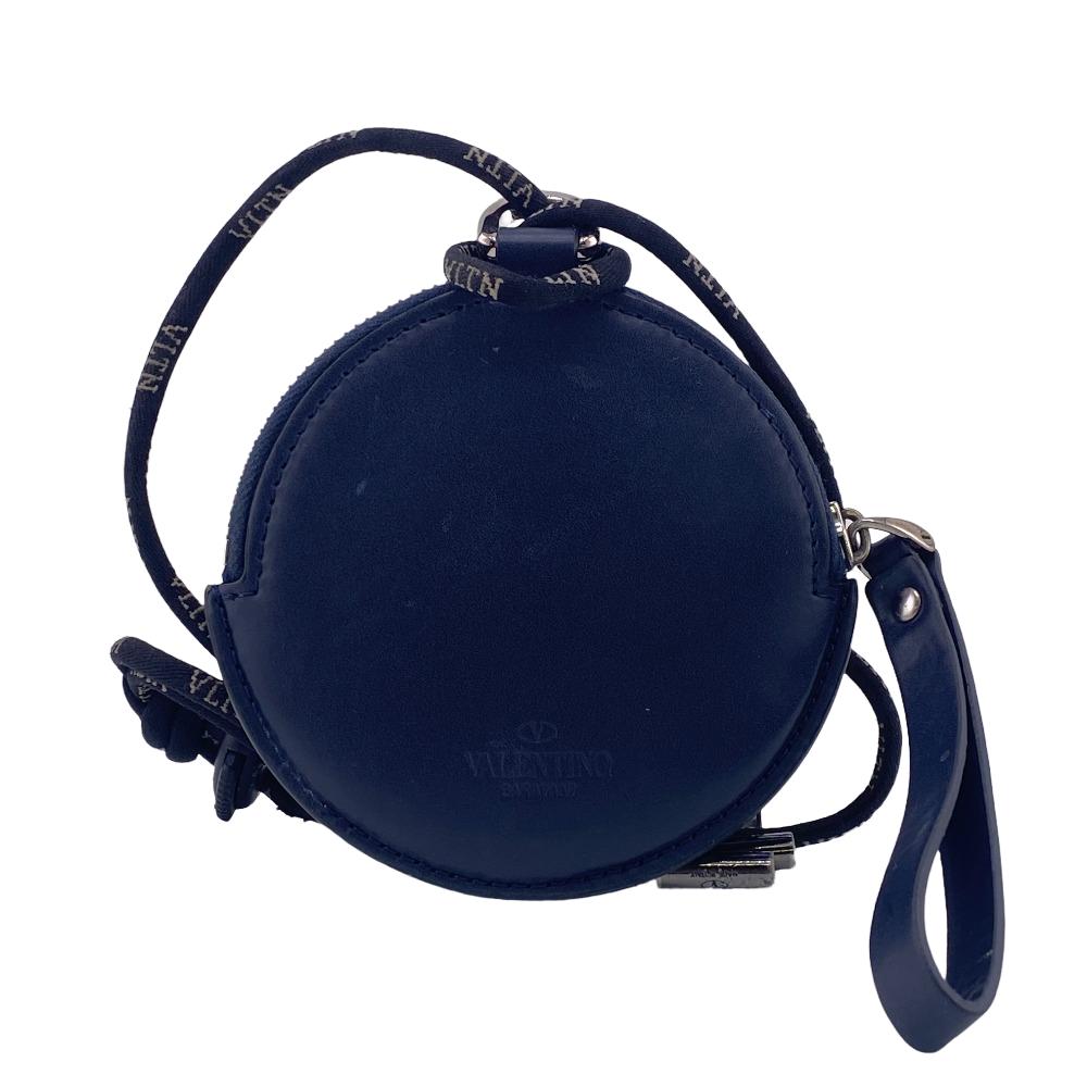 VALENTINO Coin case leather Navy ƒlƒbƒN unisex(Unisex) Used Authentic