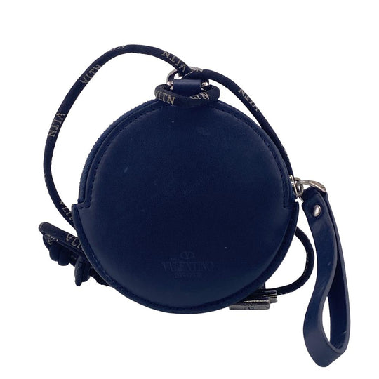 VALENTINO Coin case leather Navy ƒlƒbƒN unisex(Unisex) Used Authentic