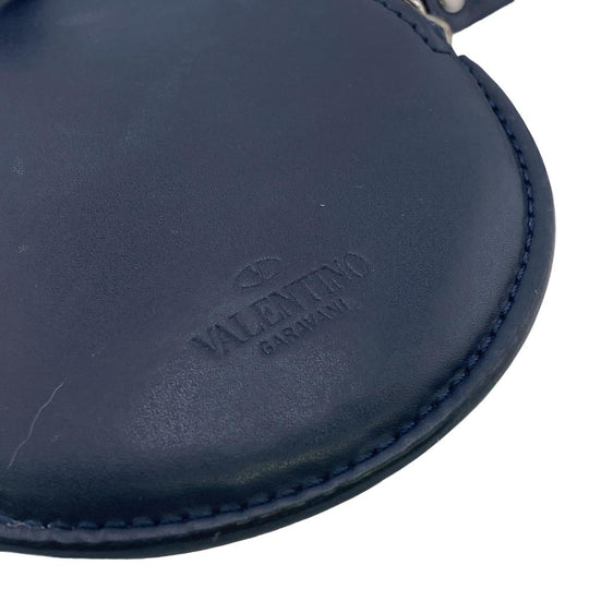 VALENTINO Coin case leather Navy ƒlƒbƒN unisex(Unisex) Used Authentic