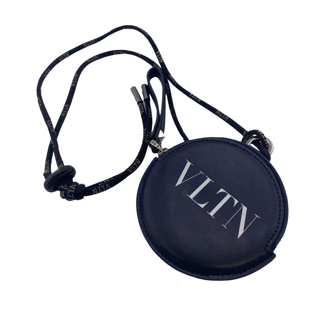 VALENTINO Coin case leather Navy ƒlƒbƒN unisex(Unisex) Used Authentic