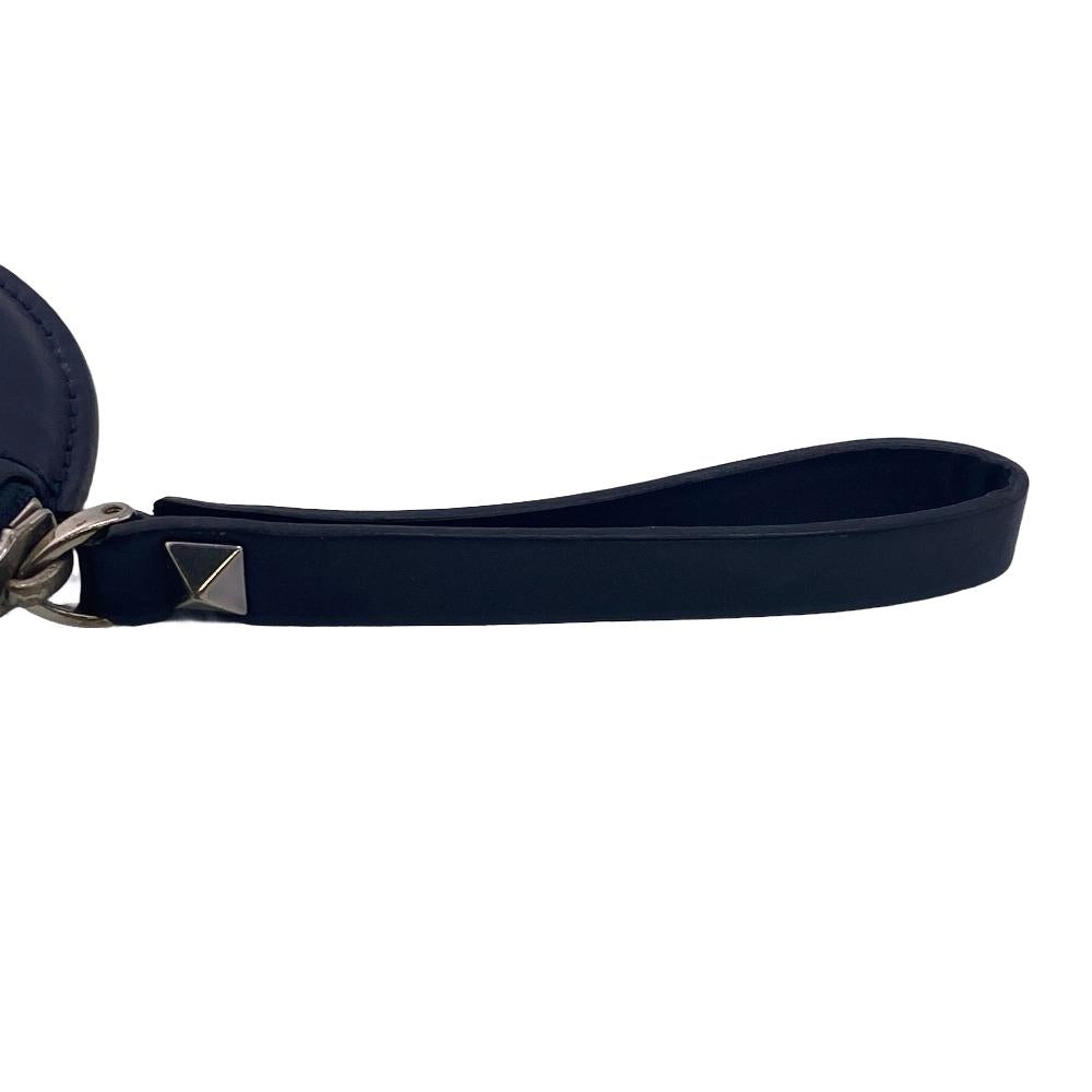 VALENTINO Coin case leather Navy ƒlƒbƒN unisex(Unisex) Used Authentic