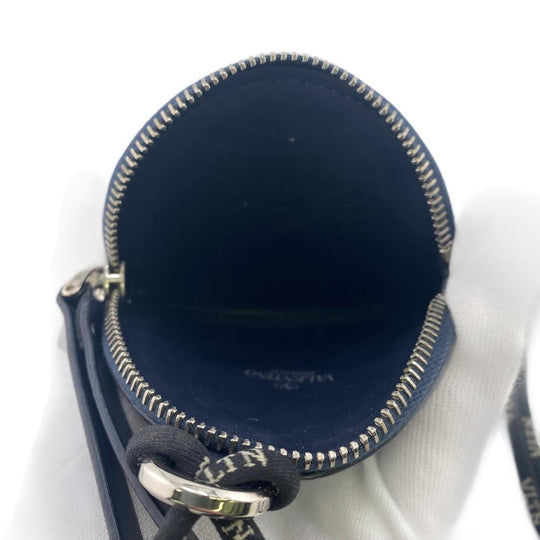 VALENTINO Coin case leather Navy ƒlƒbƒN unisex(Unisex) Used Authentic