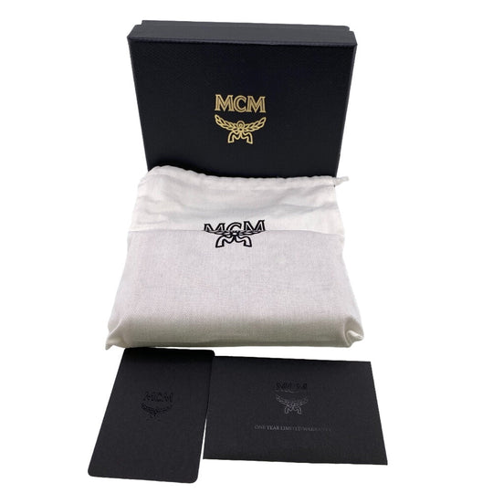 MCM Coin case MXL CATA01 canvas pink Zip Around Coin Pocket Women Used Authentic