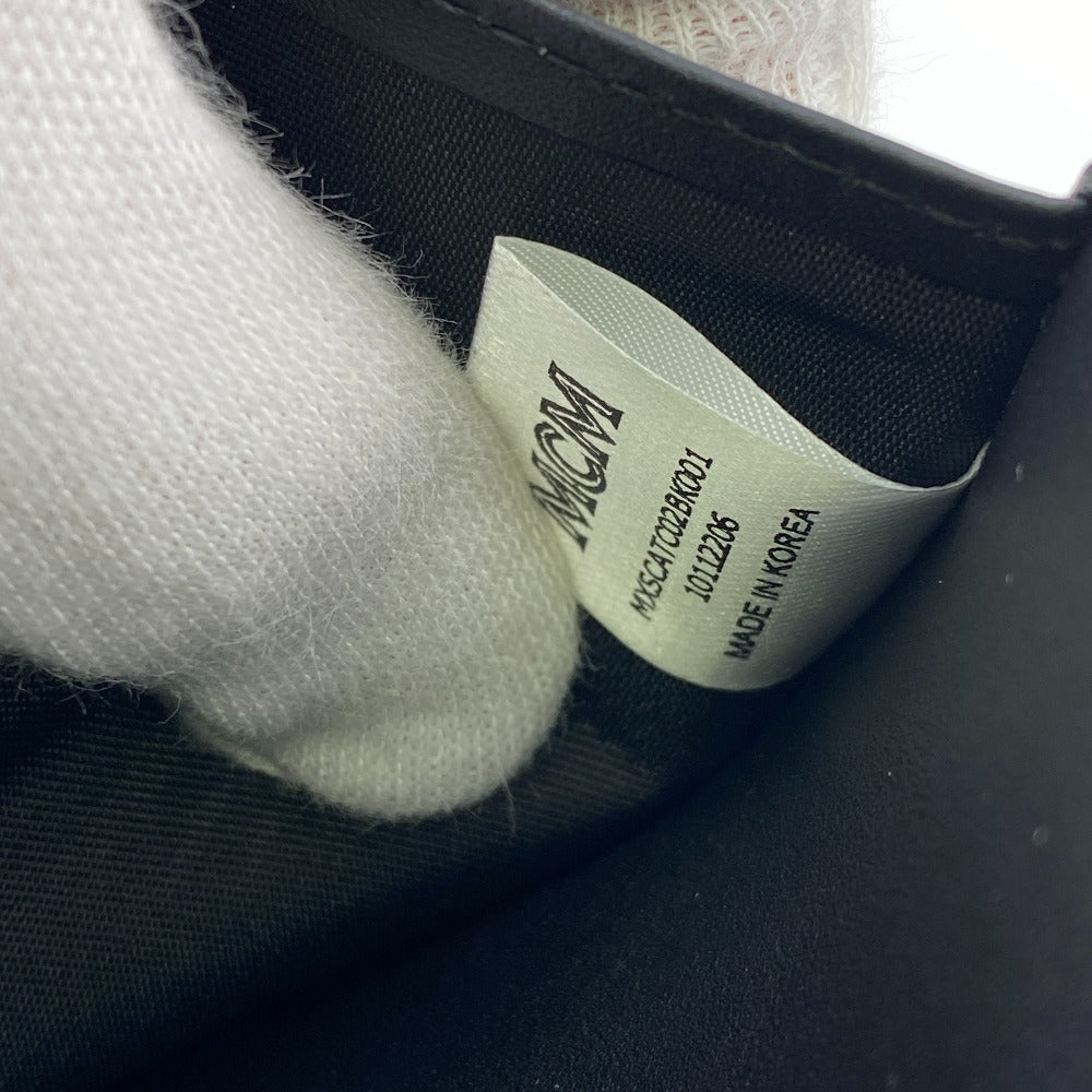 MCM Tri-fold wallet MXSCATC02 leather black Women Used Authentic