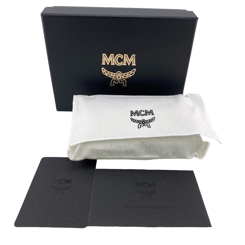 MCM Tri-fold wallet MXSCATC02 leather black Women Used Authentic