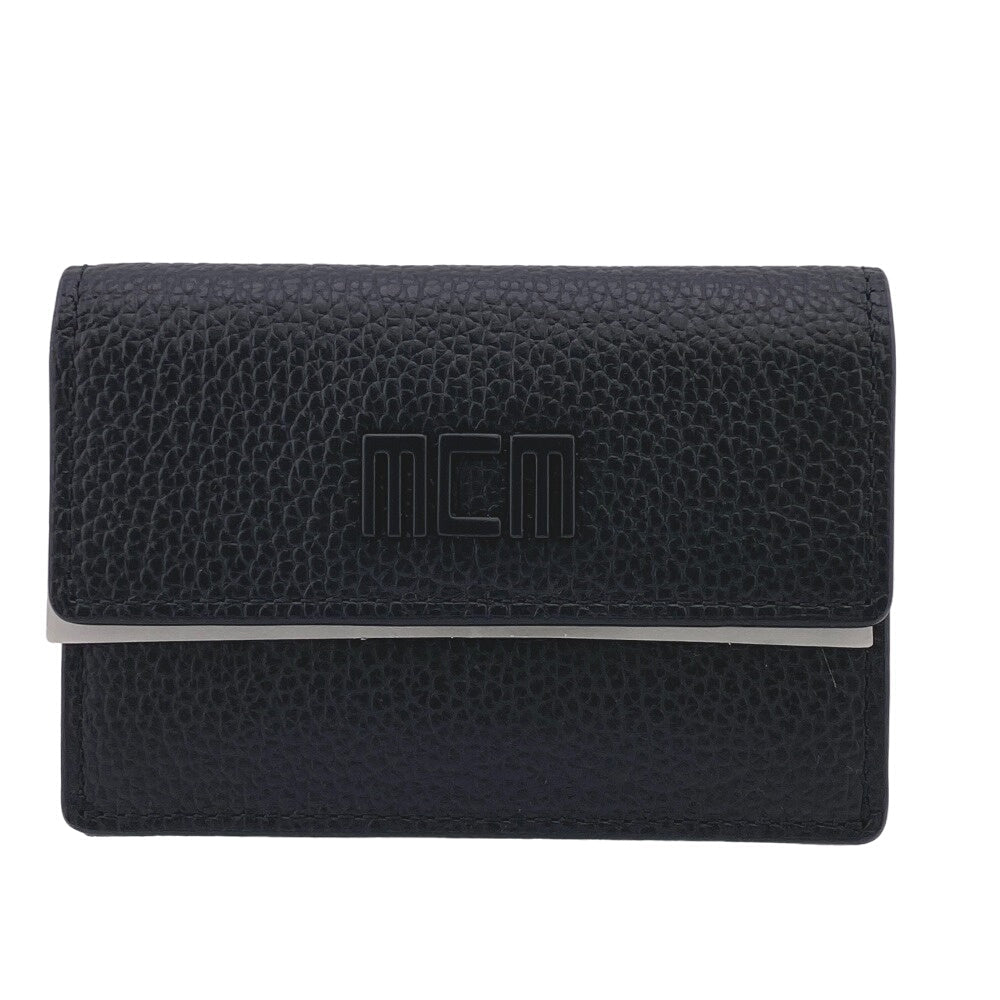 MCM Tri-fold wallet MXSCATC02 leather black Women Used Authentic