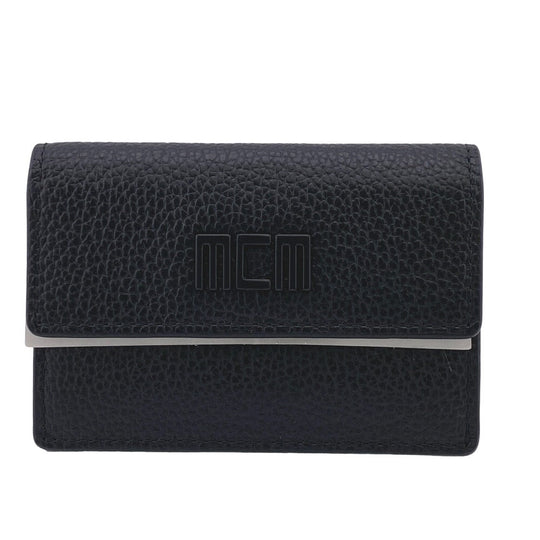 MCM Tri-fold wallet MXSCATC02 leather black Women Used Authentic