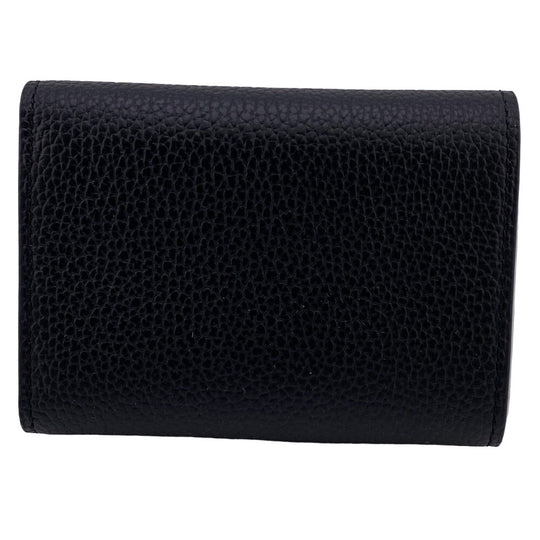 MCM Tri-fold wallet MXSCATC02 leather black Women Used Authentic