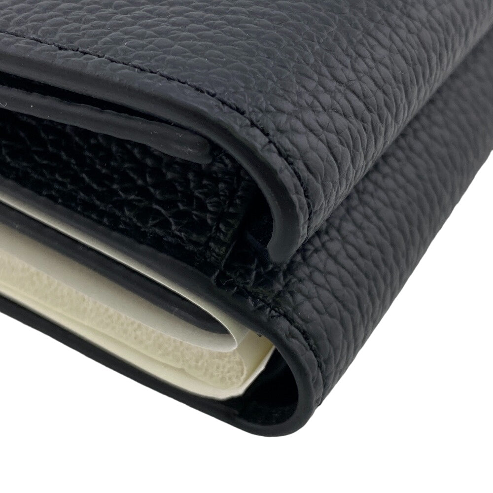 MCM Tri-fold wallet MXSCATC02 leather black Women Used Authentic