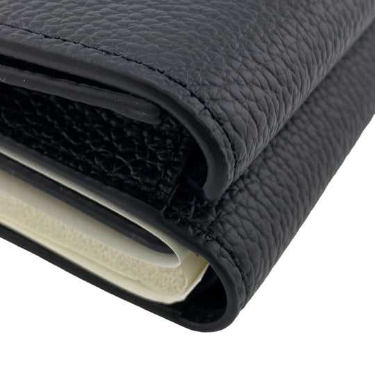 MCM Tri-fold wallet MXSCATC02 leather black Women Used Authentic