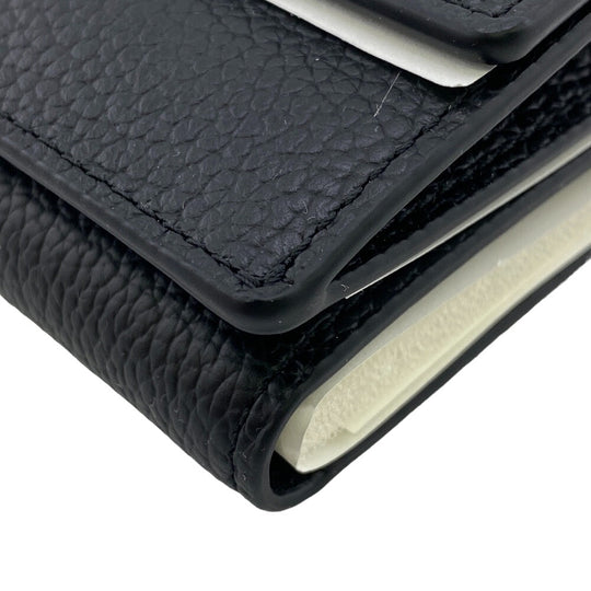 MCM Tri-fold wallet MXSCATC02 leather black Women Used Authentic