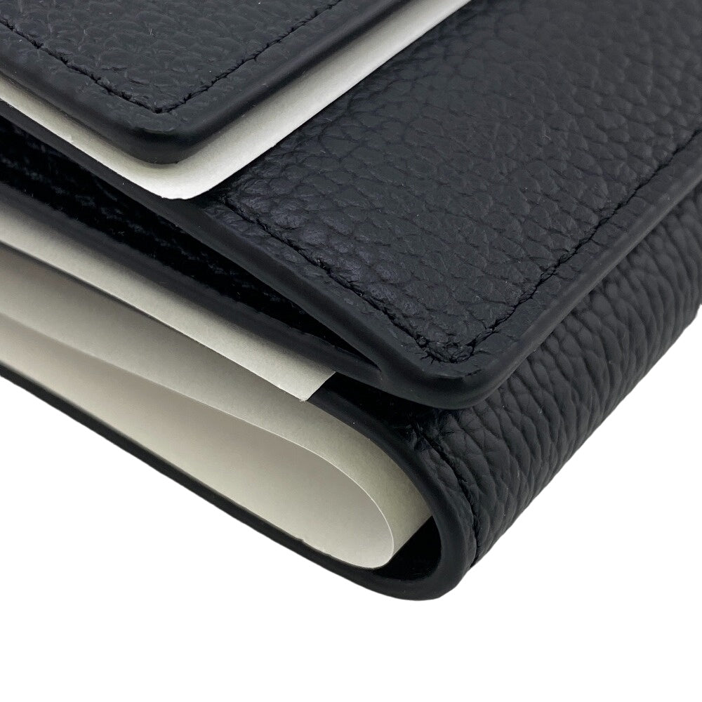 MCM Tri-fold wallet MXSCATC02 leather black Women Used Authentic