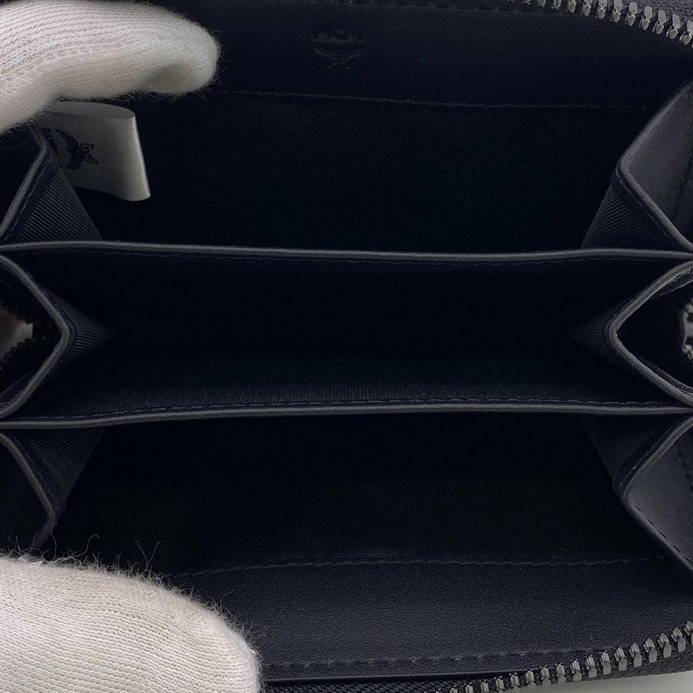 MCM Coin case MXLCATC01 leather black Zip Around Coin Pocket unisex(Unisex) Used Authentic