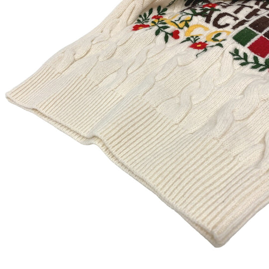GUCCI knit XKB2A Wool, Acrylic white High neck knit XS(160/84Y)