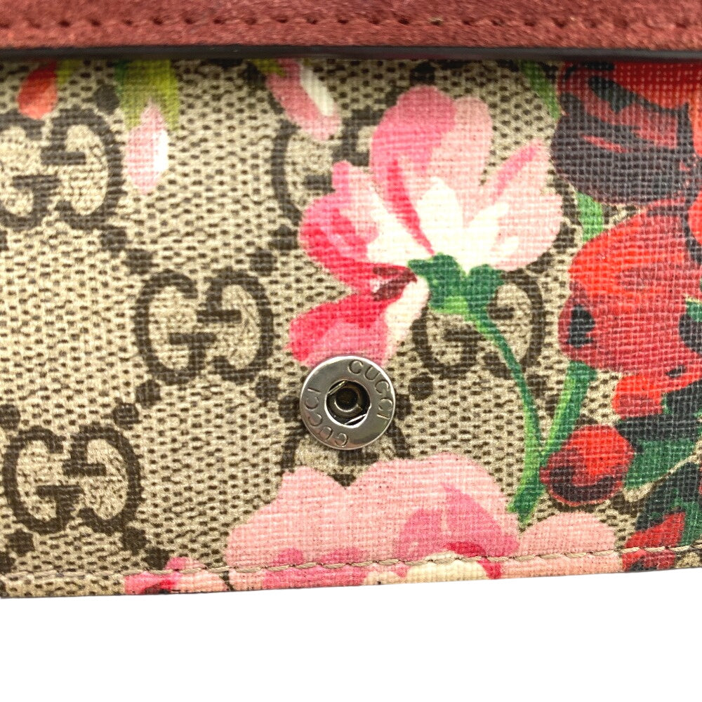 GUCCI Shoulder Bag 476432 PVC, suede Red ChainShoulder GG Blooms Women Used Authentic