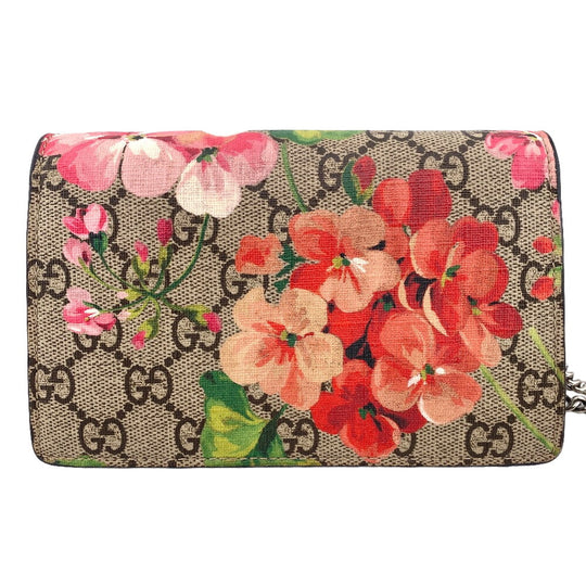 GUCCI Shoulder Bag 476432 PVC, suede Red ChainShoulder GG Blooms Women Used Authentic