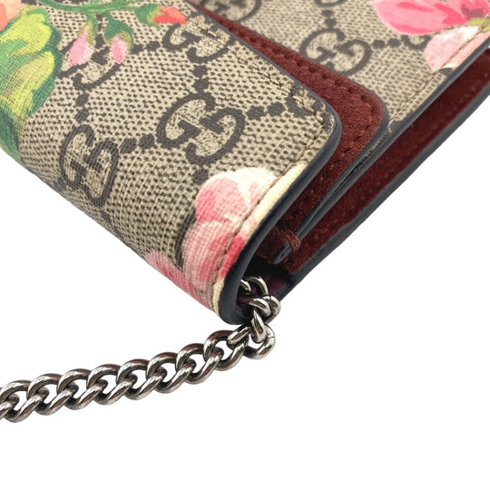 GUCCI Shoulder Bag 476432 PVC, suede Red ChainShoulder GG Blooms Women Used Authentic