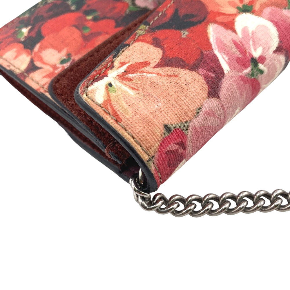 GUCCI Shoulder Bag 476432 PVC, suede Red ChainShoulder GG Blooms Women Used Authentic