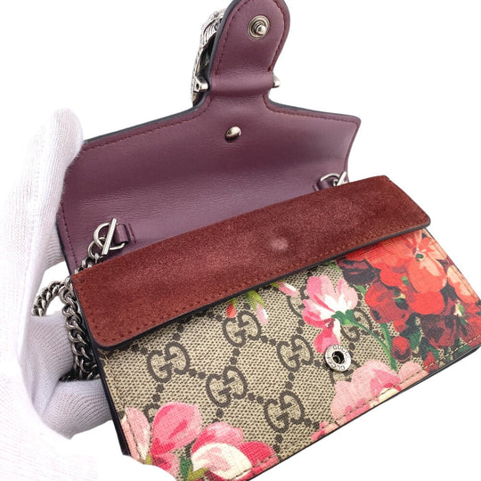 GUCCI Shoulder Bag 476432 PVC, suede Red ChainShoulder GG Blooms Women Used Authentic