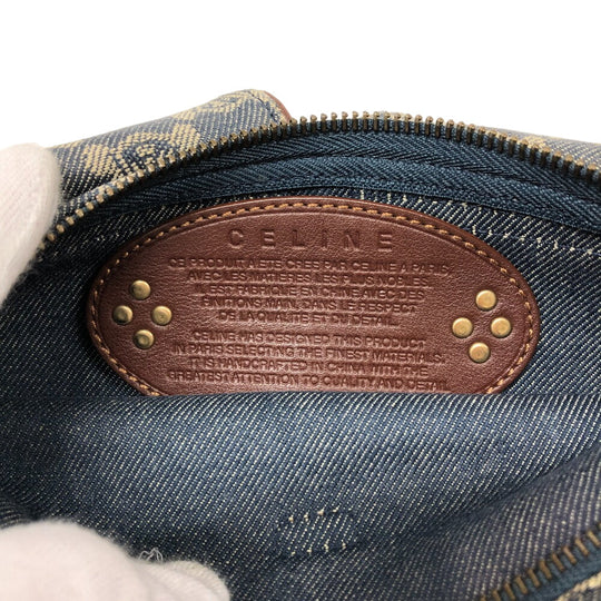 CELINE Sling bag Denim, Leather blue Waist pouch Macadam Triomphe Women Used Authentic
