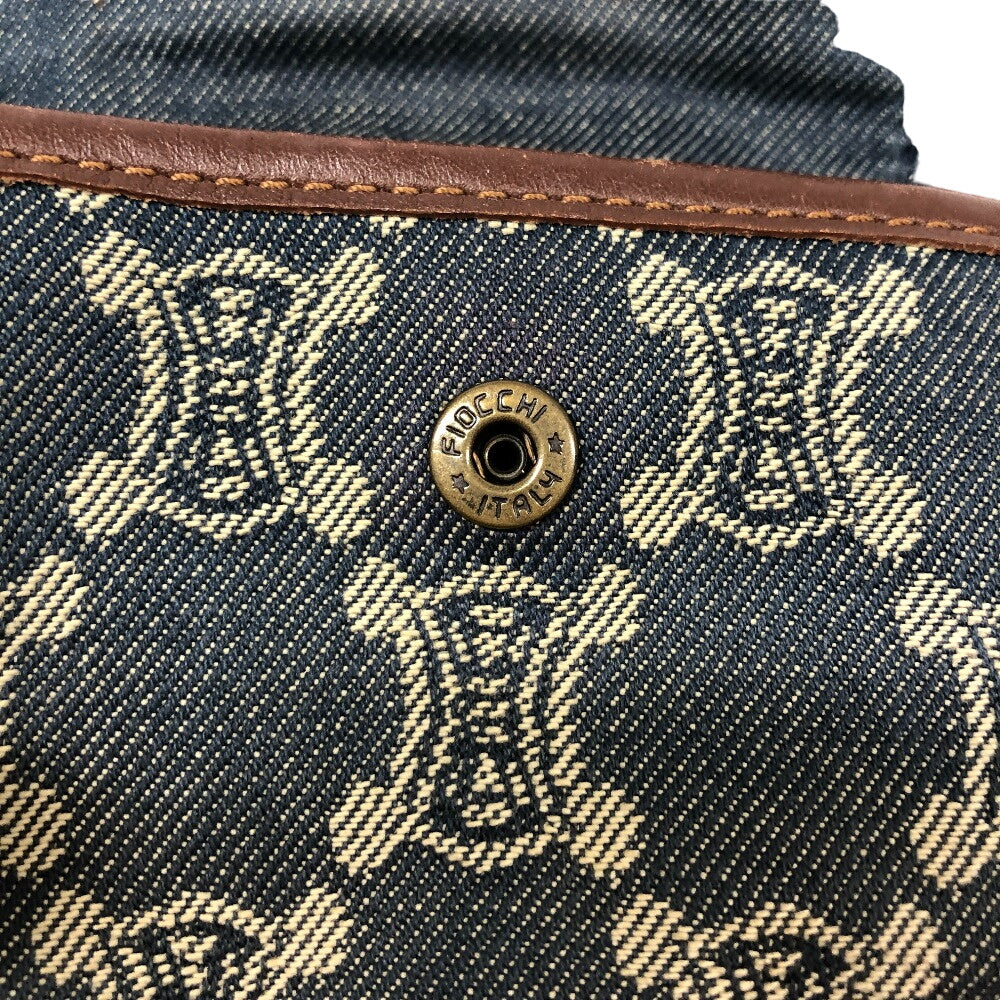 CELINE Sling bag Denim, Leather blue Waist pouch Macadam Triomphe Women Used Authentic