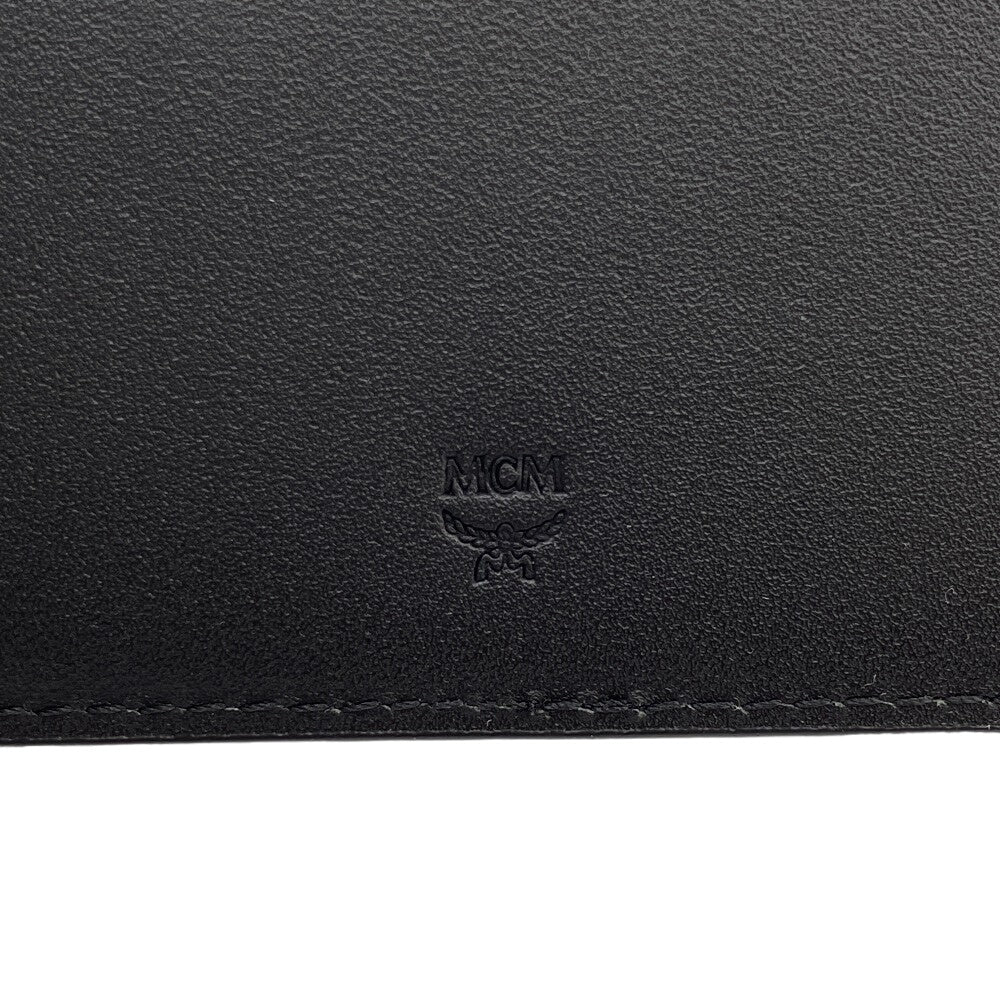 MCM Bifold Wallet MXSCATC01 leather black Bill Compartment Card Case mens Used Authentic
