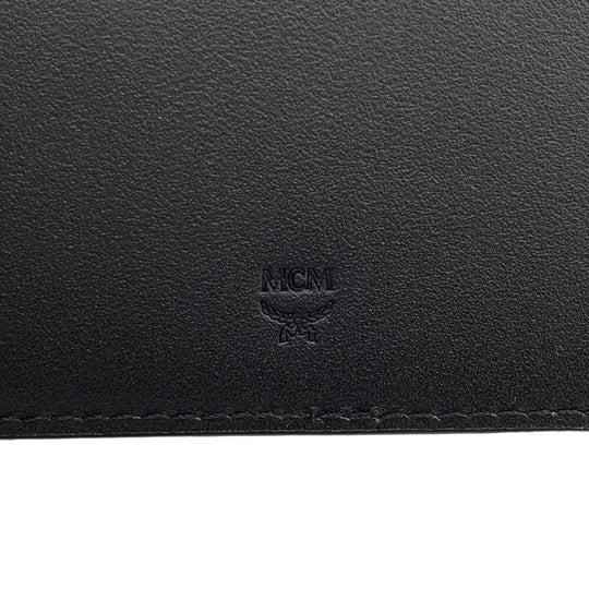 MCM Bifold Wallet MXSCATC01 leather black Bill Compartment Card Case mens Used Authentic