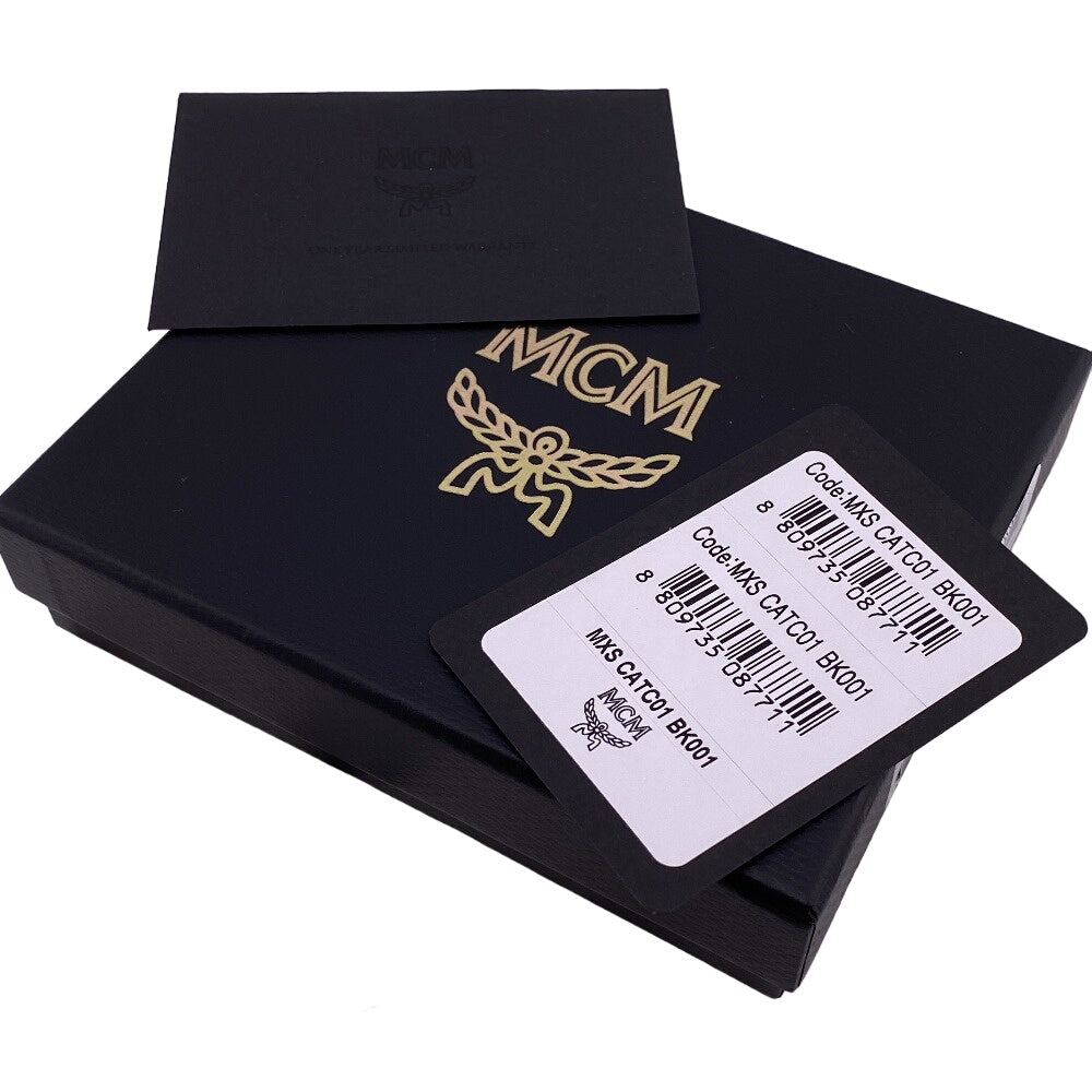 MCM Bifold Wallet MXSCATC01 leather black Bill Compartment Card Case mens Used Authentic