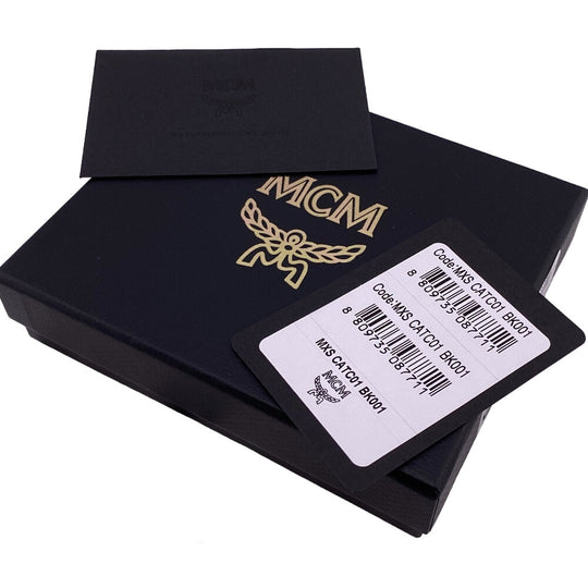 MCM Bifold Wallet MXSCATC01 leather black Bill Compartment Card Case mens Used Authentic