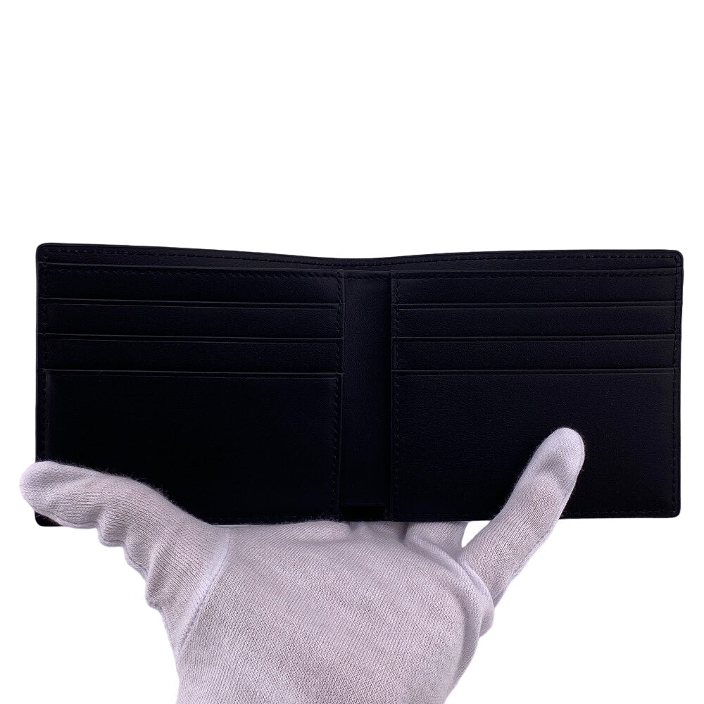MCM Bifold Wallet MXSCATC01 leather black Bill Compartment Card Case mens Used Authentic