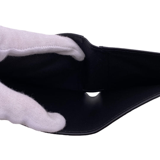 MCM Bifold Wallet MXSCATC01 leather black Bill Compartment Card Case mens Used Authentic