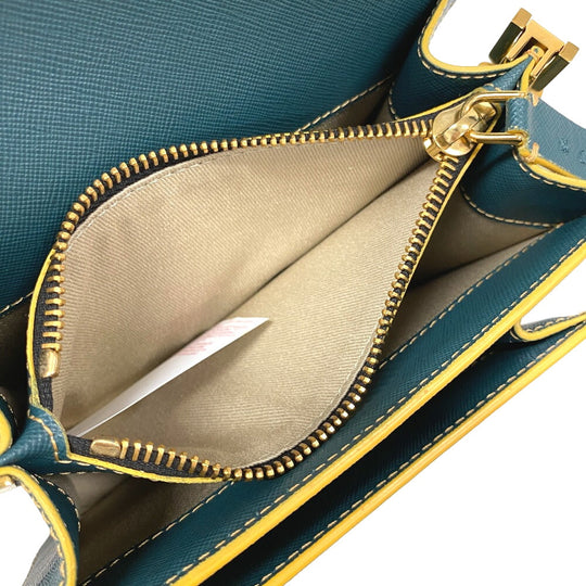 MARNI Shoulder Bag leather green trunk Women Used Authentic