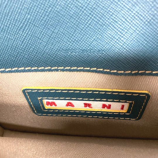 MARNI Shoulder Bag leather green trunk Women Used Authentic