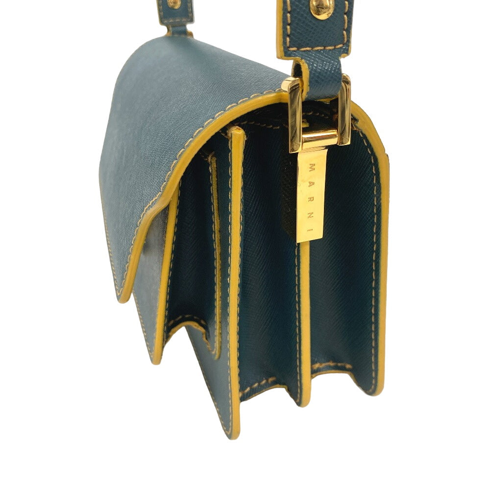 MARNI Shoulder Bag leather green trunk Women Used Authentic