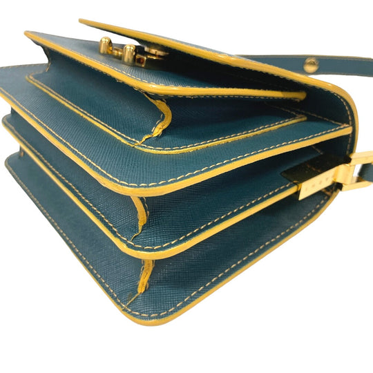 MARNI Shoulder Bag leather green trunk Women Used Authentic