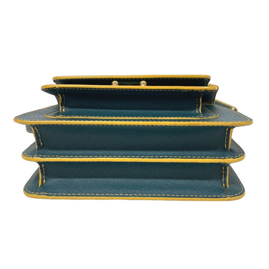 MARNI Shoulder Bag leather green trunk Women Used Authentic