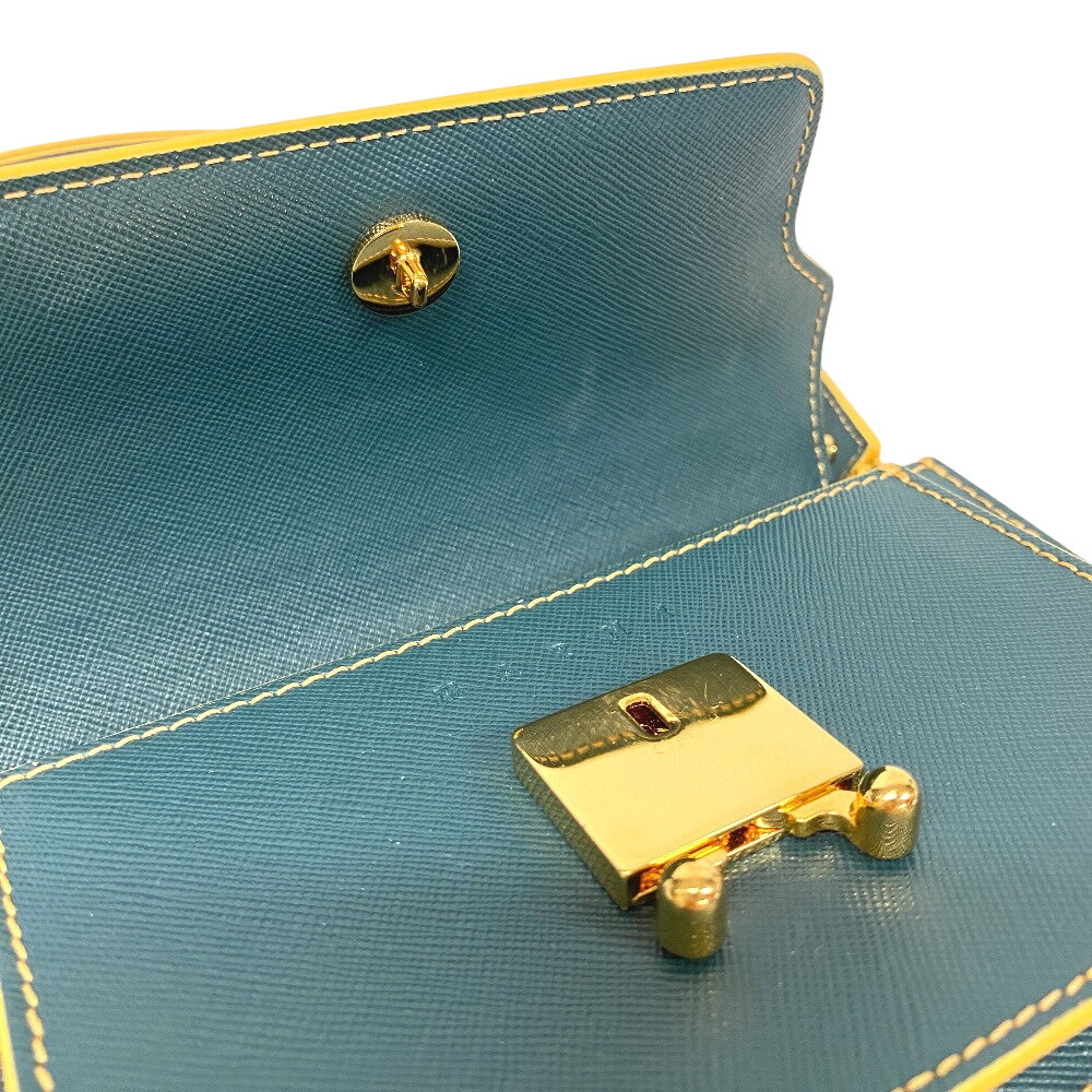 MARNI Shoulder Bag leather green trunk Women Used Authentic