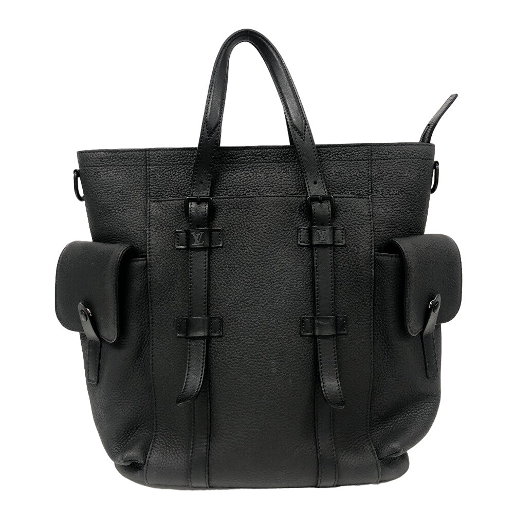 LOUIS VUITTON Tote Bag M58479 leather black Listopher Tote Bag Taurillon Clemence mens Used Authentic