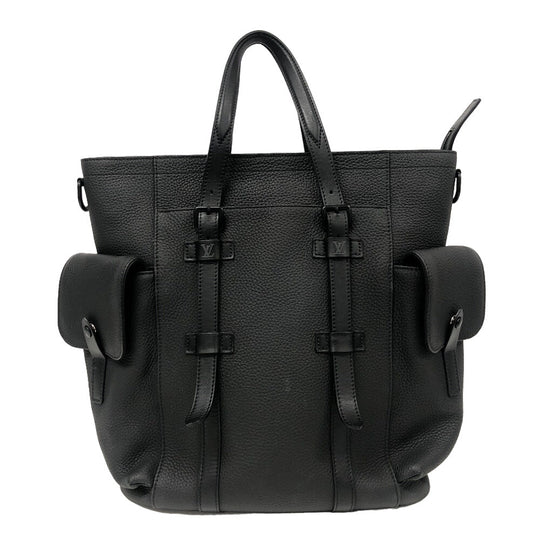 LOUIS VUITTON Tote Bag M58479 leather black Listopher Tote Bag Taurillon Clemence mens Used Authentic