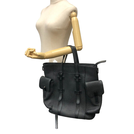 LOUIS VUITTON Tote Bag M58479 leather black Listopher Tote Bag Taurillon Clemence mens Used Authentic