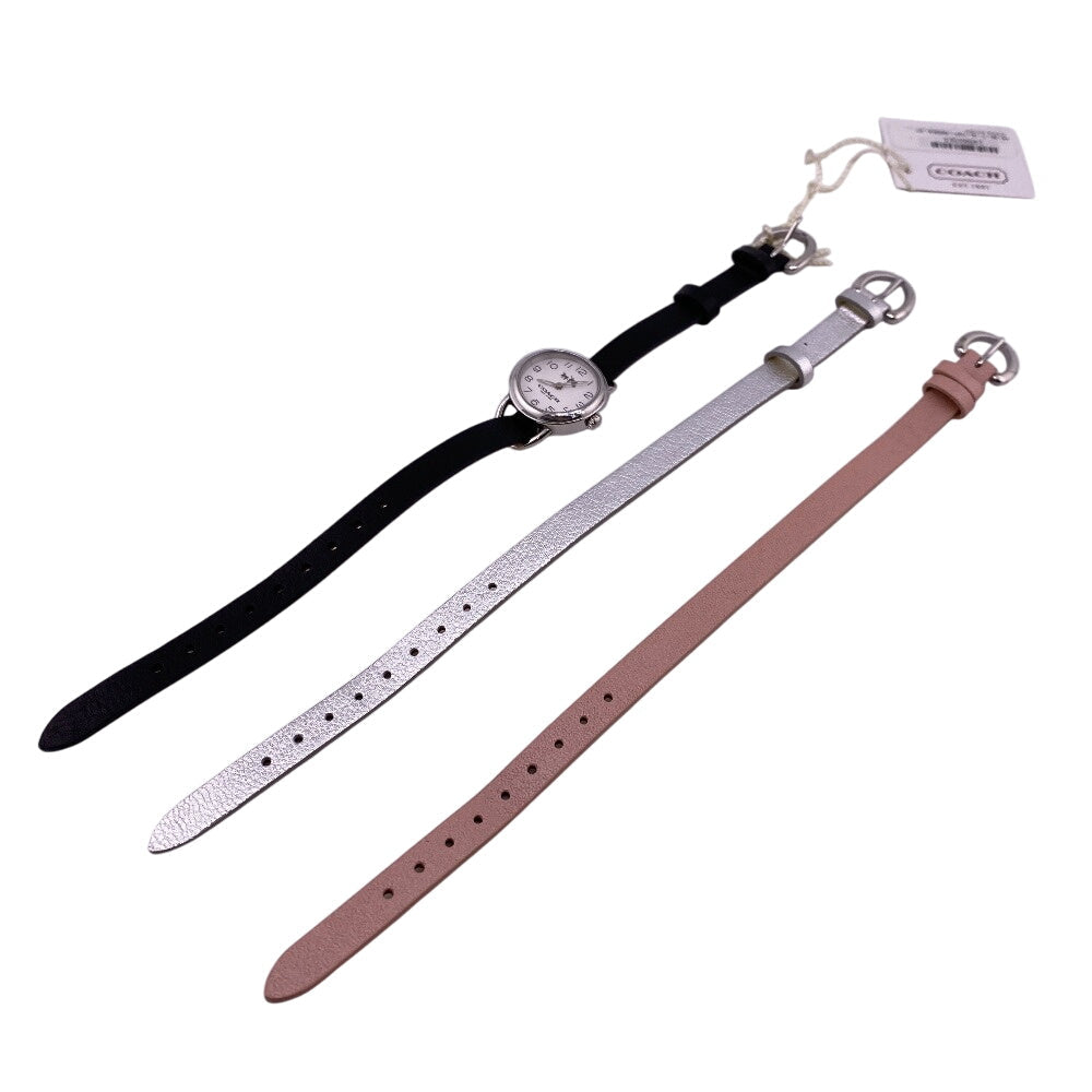 COACH Watches Stainless Steel black quartz Black Pink Silver Dolly Change DREE GIFT SET Women Used Authentic