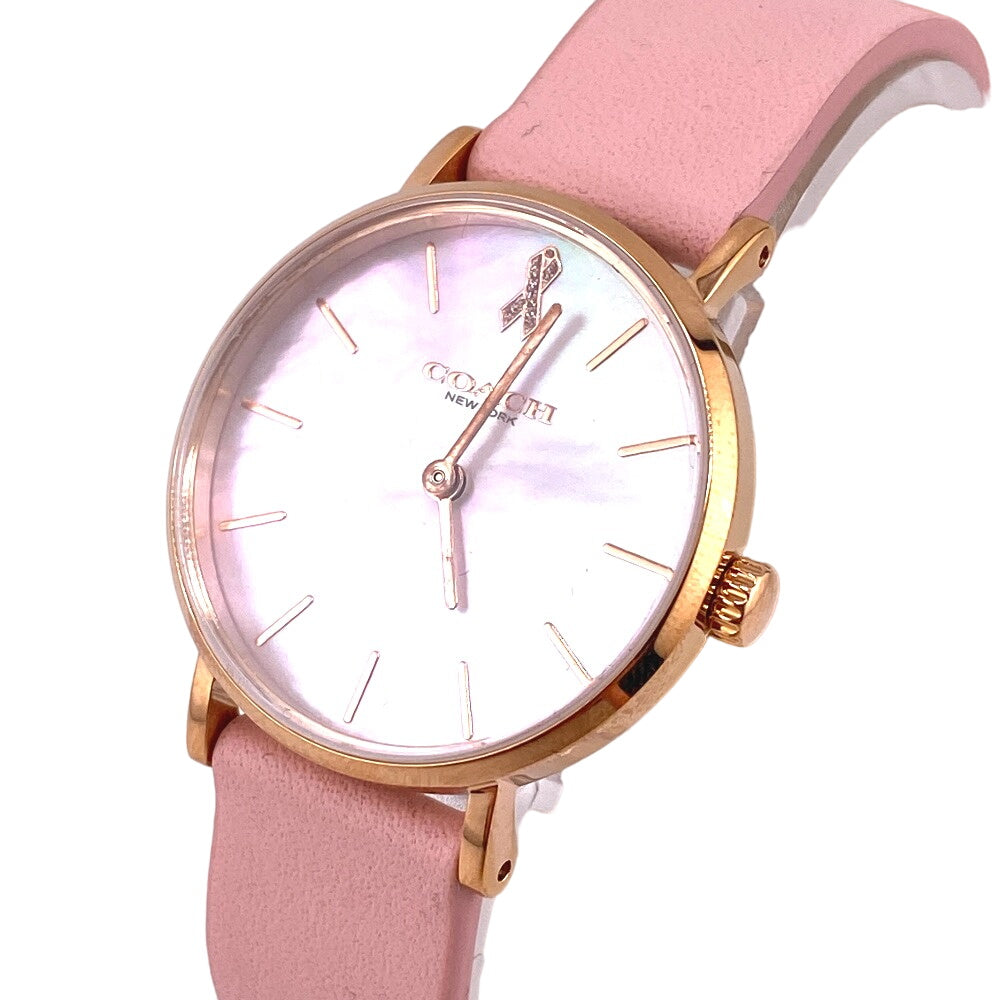 COACH Watches 14503628 leather pink Pink pearl Women Used Authentic