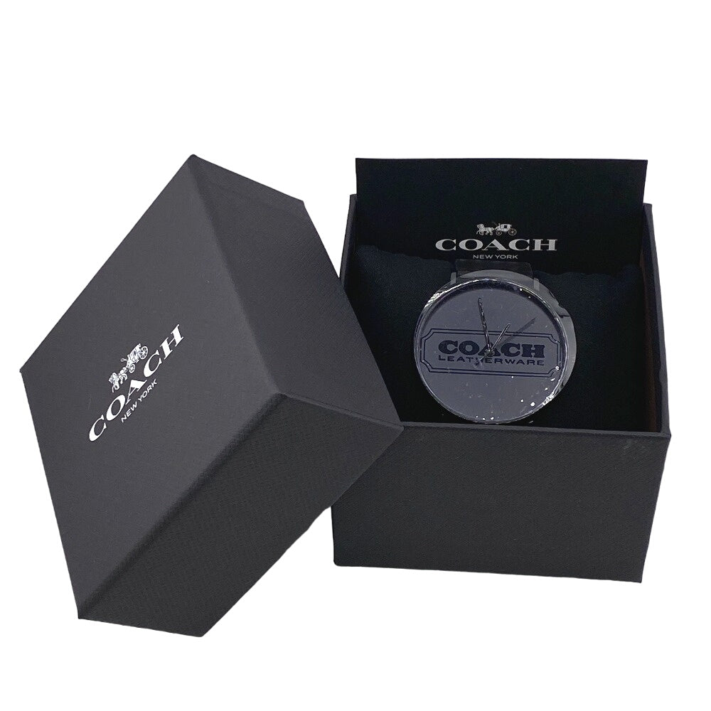 COACH Watches 14602528 Stainless Steel , Leather black CHARLES Navy dial Women(Unisex) Used Authentic