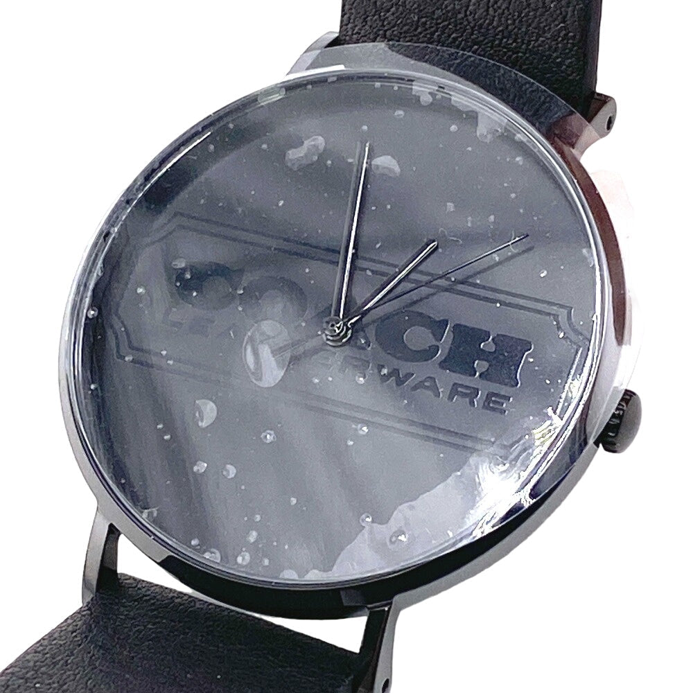 COACH Watches 14602528 Stainless Steel , Leather black CHARLES Navy dial Women(Unisex) Used Authentic