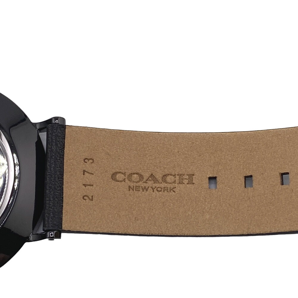 COACH Watches 14602528 Stainless Steel , Leather black CHARLES Navy dial Women(Unisex) Used Authentic
