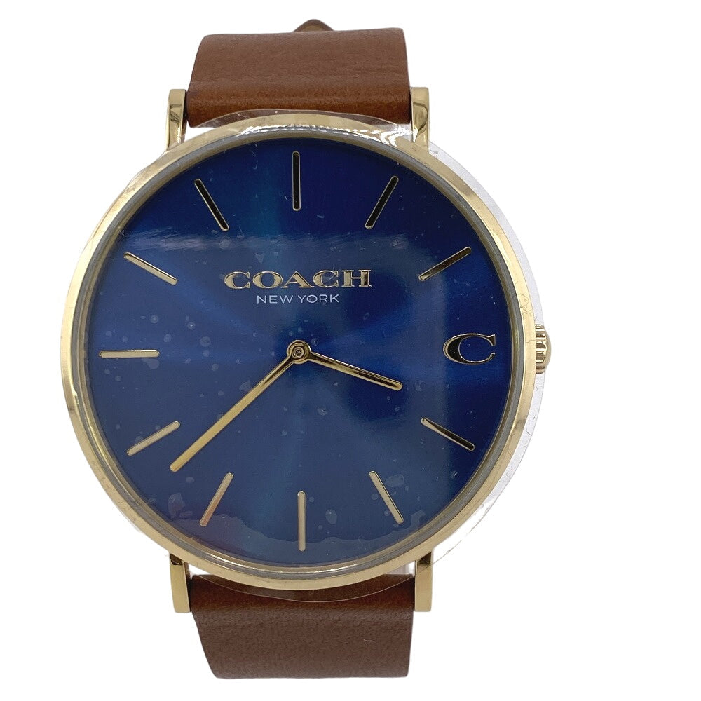 COACH Watches 14602473 Stainless Steel blue CHARLES mens Used Authentic