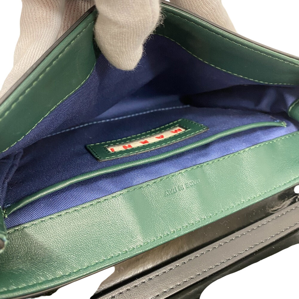 MARNI Shoulder Bag leather black Trunk bag Women Used Authentic